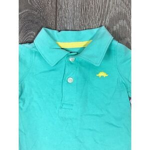 Carters NWT Short Sleeve Polo‎ 3 Months Teal Dinosaur